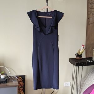Classy Navy Blue Sheath Dress